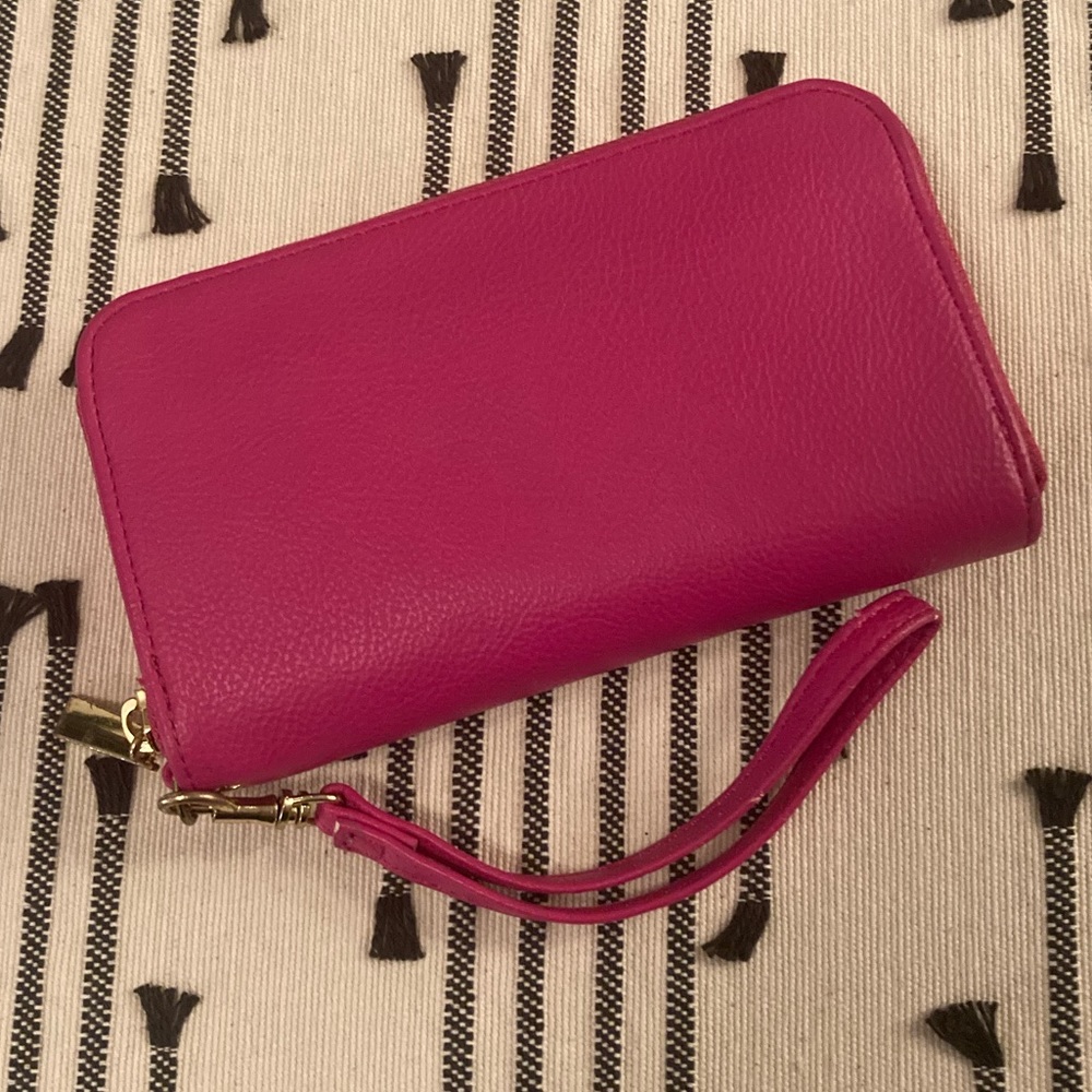 Pink Wallet with Removable Wrist Strap
